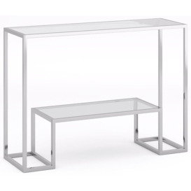 Knightsbridge Glass and Chrome Console Table