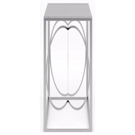 Olympia White Marble Top and Silver Console Table - thumbnail 3