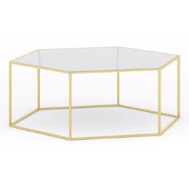 Ming Glass and Gold Hexagon Coffee Table