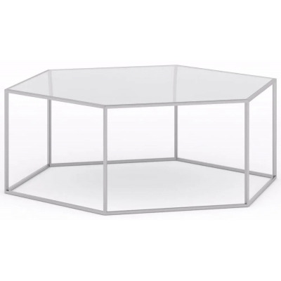 Ming Glass and Silver Hexagon Coffee Table - image 1