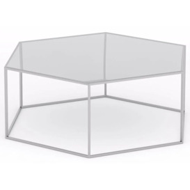 Ming Glass and Silver Hexagon Coffee Table - thumbnail 3