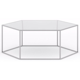 Ming Glass and Silver Hexagon Coffee Table