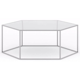 Ming Glass and Silver Hexagon Coffee Table - thumbnail 2