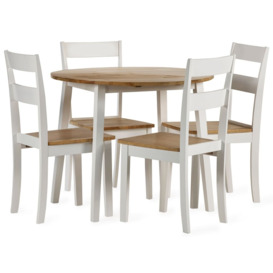 Linwood White Painted Drop Leaf 4-6 Seater Extending Dining Table Set with Chair - Comes in 4/6 Chair Options - thumbnail 3