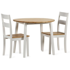 Linwood White Painted Drop Leaf 4-6 Seater Extending Dining Table Set with Chair - Comes in 4/6 Chair Options - thumbnail 2