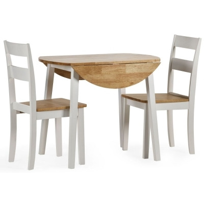 Linwood White Painted Drop Leaf 4-6 Seater Extending Dining Table Set with Chair - Comes in 4/6 Chair Options - image 1