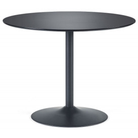 Nero Black Round Dining Table - 2 Seater