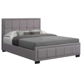 Hannover Grey Fabric Bed - Comes in Double and King Size