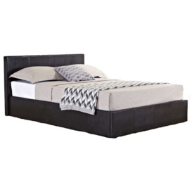 Brown Faux Leather Ottoman Bed - Comes in Small Double, Double and King Size - thumbnail 2