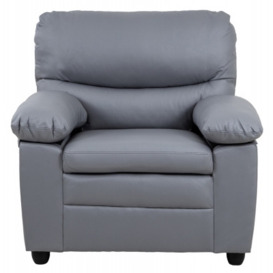 Andreas Leather Armchair - Comes in Grey and Taupe - thumbnail 1
