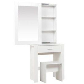 Evelyn Sliding Mirror 1 Drawer Dressing Table - Comes in White and Black Options - thumbnail 2