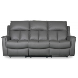 Bergamo Leather Recliner 3 Seater Sofa - Comes in Dark Grey and Blue Grey