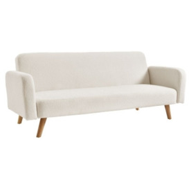 Micah White Fabric 2 Seater Sofa Bed