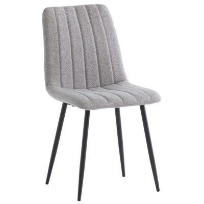 Clearance - Lara Silver Fabric Dining Chair with Black Powder Coated Legs (Sold in Pairs) - FSS14878 - image 1