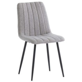 Clearance - Lara Silver Fabric Dining Chair with Black Powder Coated Legs (Sold in Pairs) - FSS14878 - thumbnail 1