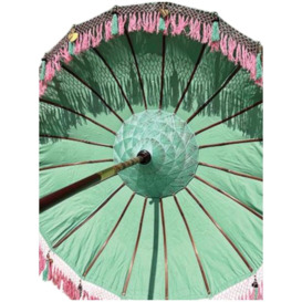 Bali Sun Parasol Mint Green With Pink Candy Fringe 2M - thumbnail 3