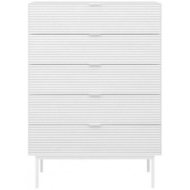 Soma Granulated pure White Brushed White 5 Drawer Chest