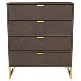 Clearance - Diego Copper Gold 4 Drawer Chest - P45