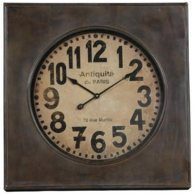Large Square Industrial Antiquite De Paris Wall Clock - 80cm x 80cm