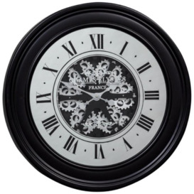 Mirrored Face Antique Style Moving Gears Wall Clock- 80cm x 80cm - thumbnail 3