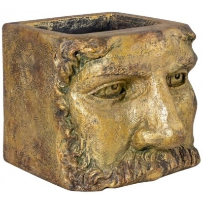 Large Antiqued Gold Classical Face Planter - image 1