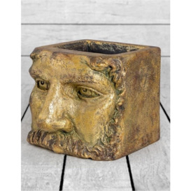 Large Antiqued Gold Classical Face Planter - thumbnail 3