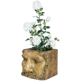 Large Antiqued Gold Classical Face Planter - thumbnail 2