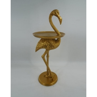 Antique Gold Flamingo Side Table - image 1