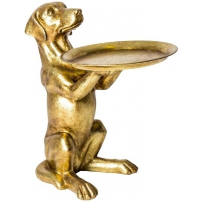 Antique Labrador Holding Tray Ornament - image 1