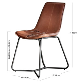Clearance - Hawking Brown Leather Dining Chair (Sold in Pairs) - D526 - thumbnail 3