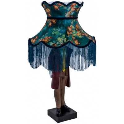 Blue Standing Suited Figure Table Lamp - image 1