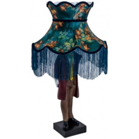 Blue Standing Suited Figure Table Lamp