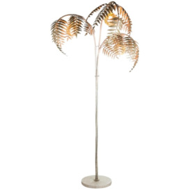 Antique Silver Palm Leaf Floor Lamp - thumbnail 2