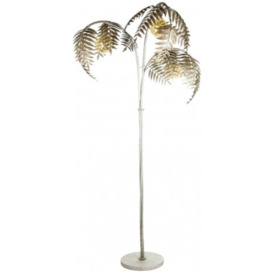 Antique Silver Palm Leaf Floor Lamp - thumbnail 1