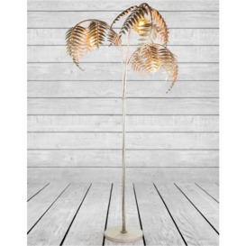 Antique Silver Palm Leaf Floor Lamp - thumbnail 3