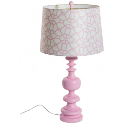 Column Table Lamp with Patterned Shade - image 1