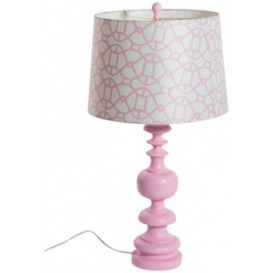 Column Table Lamp with Patterned Shade - thumbnail 1