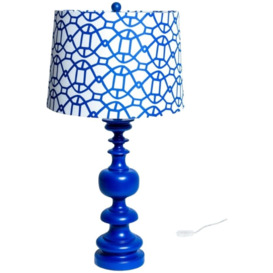 Column Table Lamp with Patterned Shade - thumbnail 3