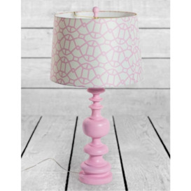 Column Table Lamp with Patterned Shade - thumbnail 2