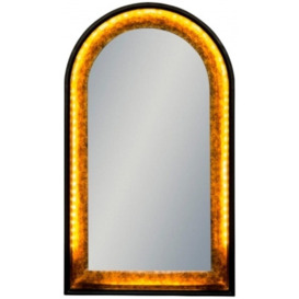 Limehouse Black and Antique Gold Led Lighting Arch Wall Mirror - 71cm x 120cm - thumbnail 1