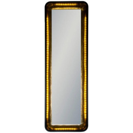 Limehouse Black and Antique Gold Led Lighting Tall Wall Mirror - 60cm x 180cm - thumbnail 2