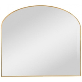 Large Overmantle Gold Flare-Framed Broadway Wall Mirror - 100cm x 90cm