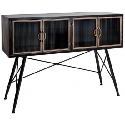 Black and Antique Gold Orwell Wide Side Console Sideboard - image 1