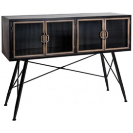 Black and Antique Gold Orwell Wide Side Console Sideboard - thumbnail 1