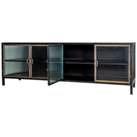 Black and Antique Gold Orwell Wide Media Unit - thumbnail 2