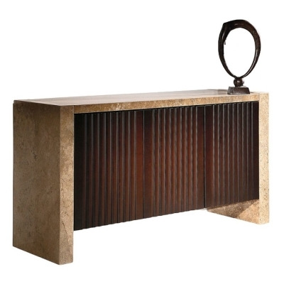 Stone International Espresso Marble and Wood Sideboard - image 1