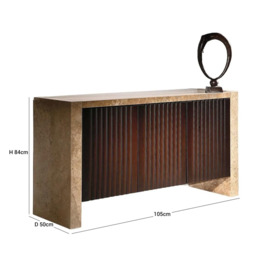 Stone International Espresso Marble and Wood Sideboard - thumbnail 3
