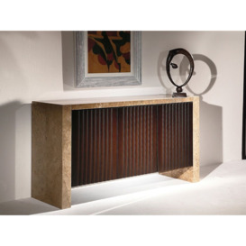 Stone International Espresso Marble and Wood Sideboard - thumbnail 2