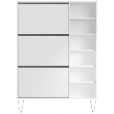 Monaco White 3 Drawer Shoe Cabinet - image 1