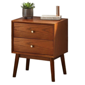 Lowry Cherry Wood 2 Drawer Bedside Cabinet - thumbnail 2